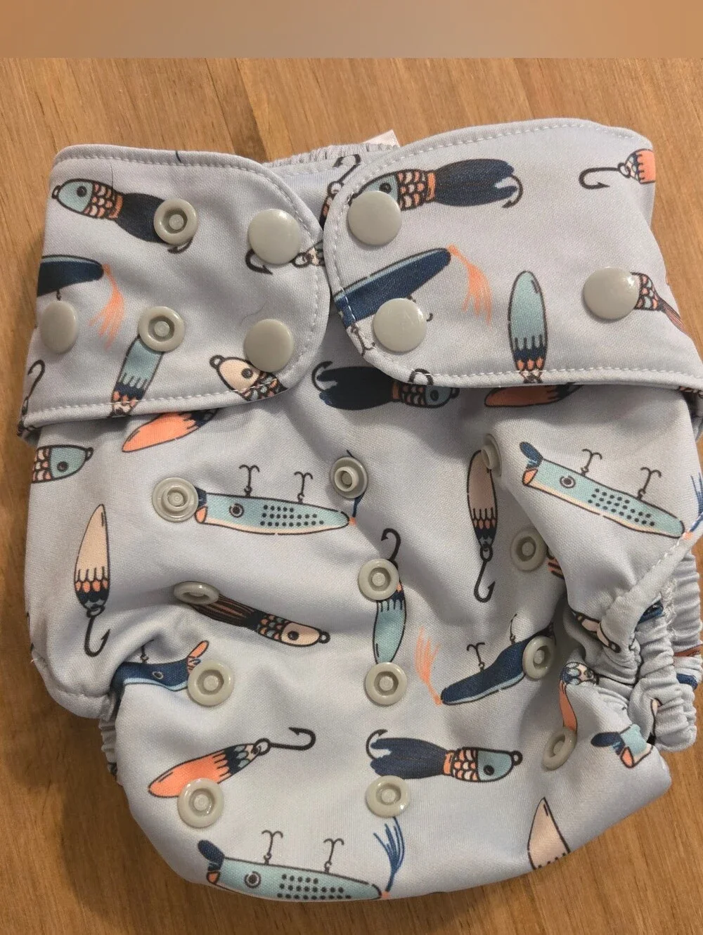 Little mount cloth co one size pocket cloth diaper fishes